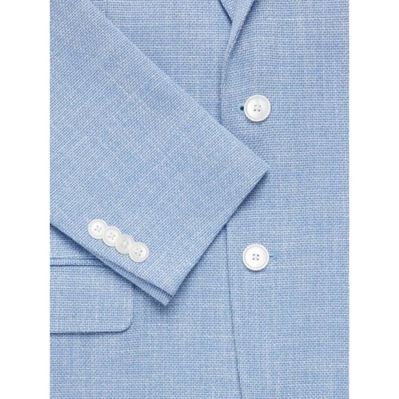 TOMMY HILFIGER Men's Slim-Fit Solid Weave Woven Blazer Blue Size 40L MSRP $295 - Picture 2 of 3